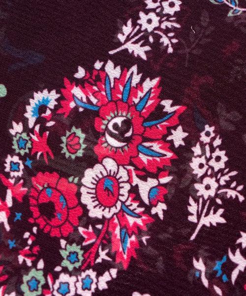 Black Color Floral Digital Print Georgette Fabric