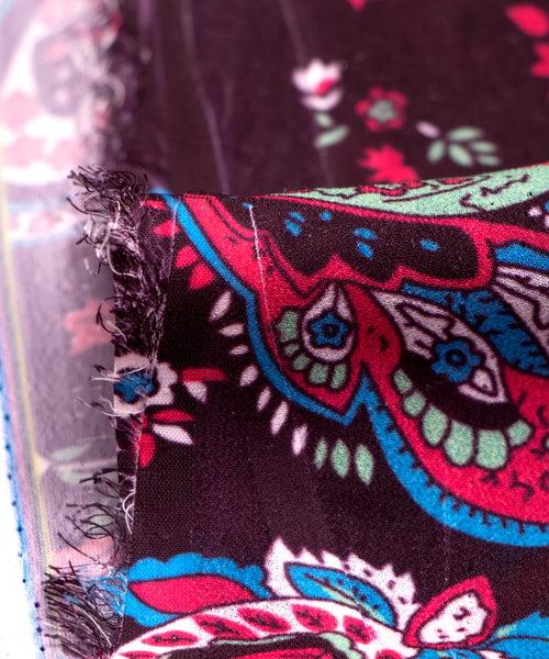 Black Color Floral Digital Print Georgette Fabric