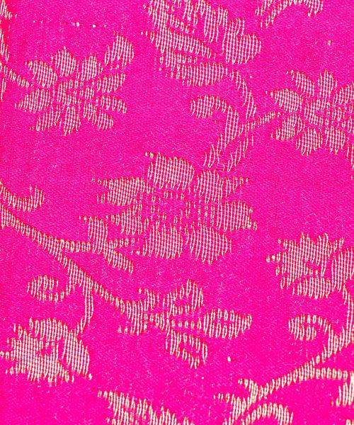 Magenta Floral Pattern Silk Banarasi Brocade Fabric