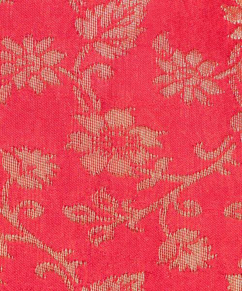 Gajari Floral Pattern Silk Banarasi Brocade Fabric