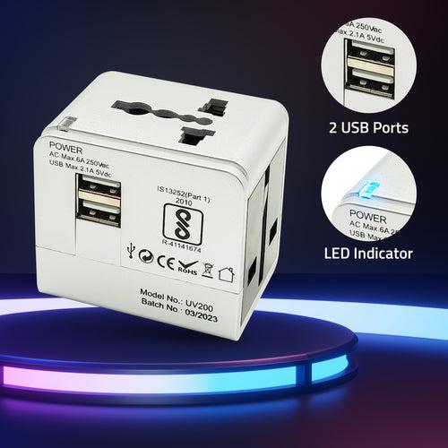 UV200 USB Universal Travel Adapter (Silver)