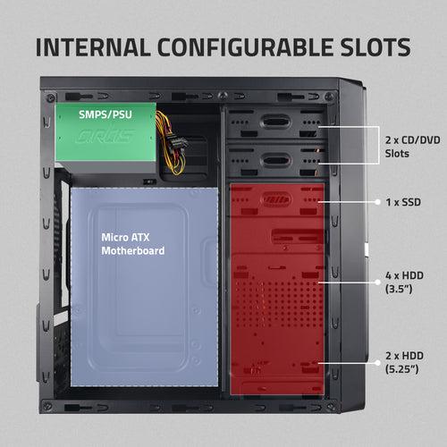 3330 3.0 Computer Cabinet Support Micro ATX Motherboard,1 x 80mm Fan with 400W Power Supply