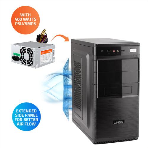 Zest 3.0 Computer Cabinet Support Micro ATX Motherboard,1 x 80mm Fan with 400W Power Supply