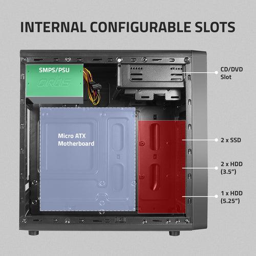 Frost 3.0 RGB Computer Cabinet Support Micro ATX Motherboard,1 x 80mm Fan with 400W Power Supply