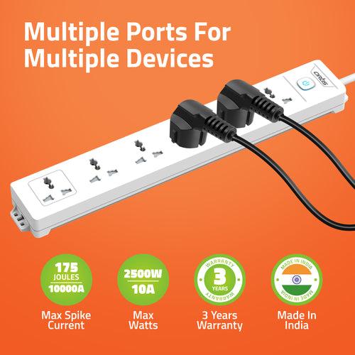 AR-6SS 6 Universal Sockets Surge Protector with Single Switch