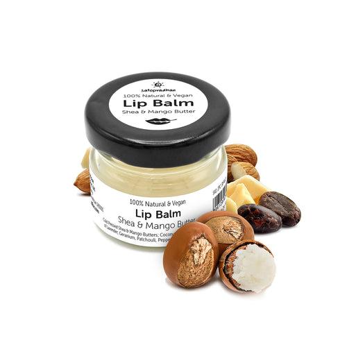 Lip Balm Shea & Mango Butter 15g - Vegan with all Natural Ingredients | Lip Balm Moisturizer for Dry Lips | Suitable for Men & Women