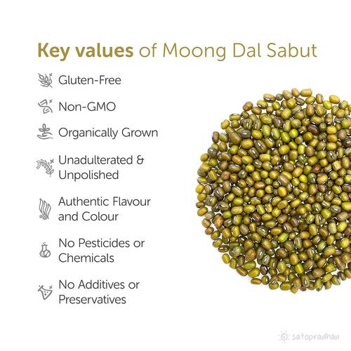 Moong Dal Sabut - Green Gram Whole 800g - Finest Quality, Organic, Raw, Unpolished & Wholesome - No Preservatives