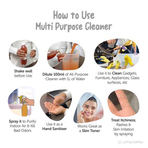 Natural Multi Purpose Cleaner 750ml |  Eco Friendly Disinfectant | Non Toxic Room Freshener