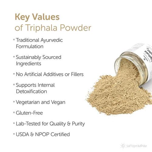 Triphala Powder 150g - Made from Organically Grown & Dried Amla, Baheda & Harad | USDA & NPOP Certified Organic | Pure Triphala Churna | Weight Loss | Digestion |Immunity