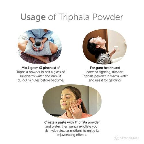 Triphala Powder 150g - Made from Organically Grown & Dried Amla, Baheda & Harad | USDA & NPOP Certified Organic | Pure Triphala Churna | Weight Loss | Digestion |Immunity