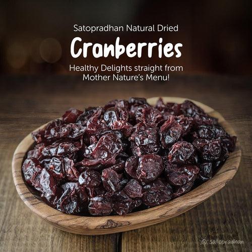 Cranberries Whole Dried  -  Organically  Cultivated & Naturally Dehydrated in 200g pack - Unsweetened and Unsulphured without Synthetic Flavours/Colors or Chemical Preservatives