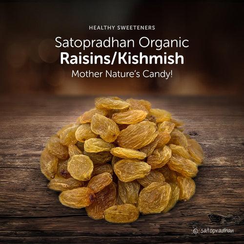 Raisins Golden - Dried Grapes, Kishmish 200g -100% Organic  & Natural Sweetener with No Sugar, Artificial Flavours/Colors or Chemical Preservatives