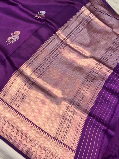 Purple Pure Banarasi Handloom Silk Saree