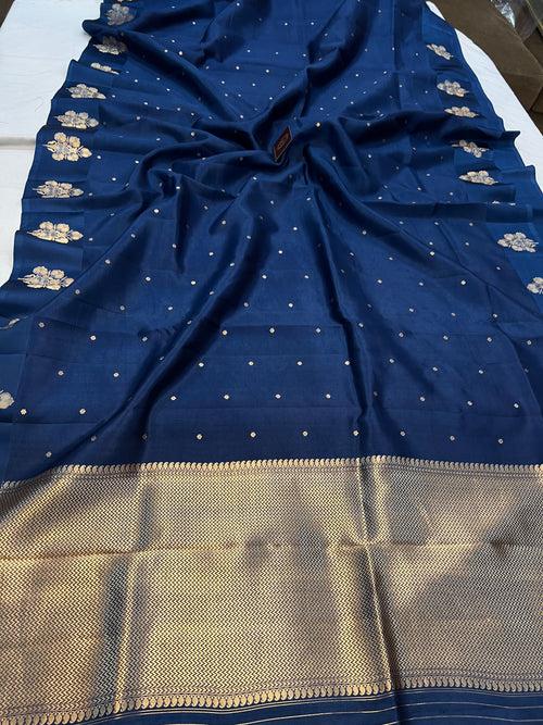 Teal Pure Banarasi Handloom Silk Saree