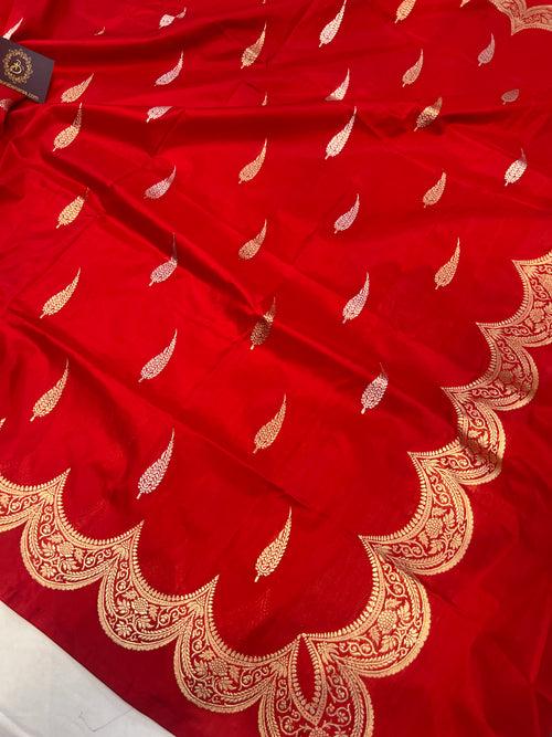 Red Banarasi Handloom Katan Silk Saree