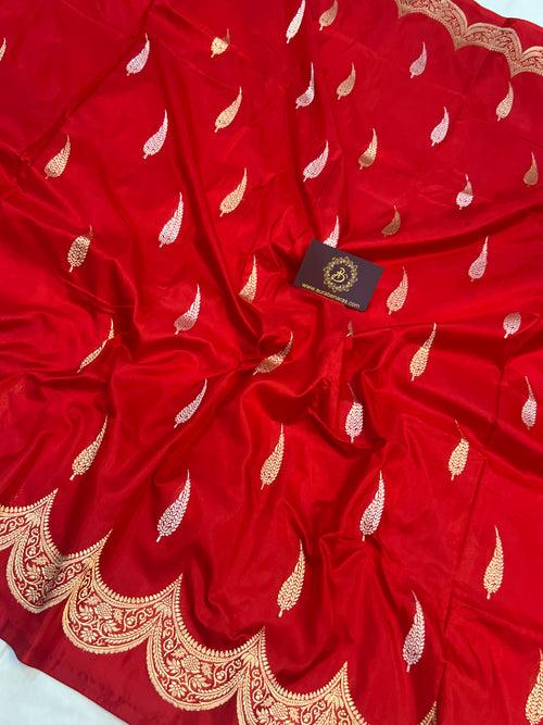 Red Banarasi Handloom Katan Silk Saree