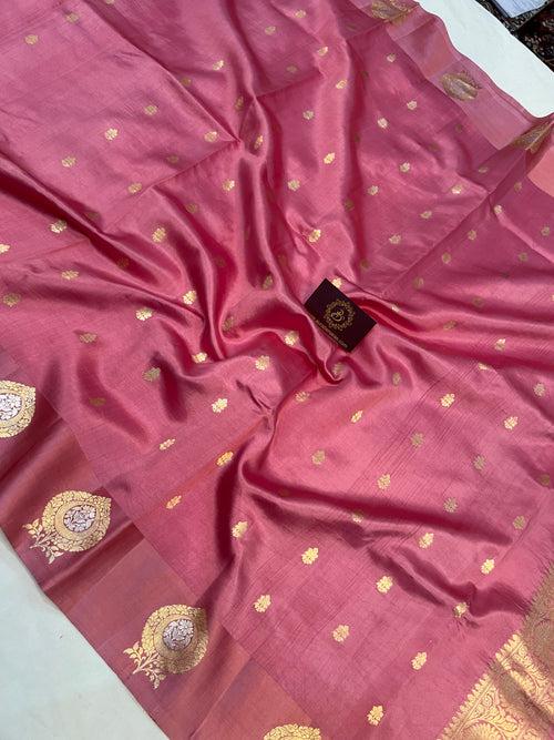 Pink Pure Banarasi Handloom Silk Saree