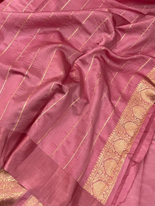 Pink Pure Banarasi Handloom Silk Saree