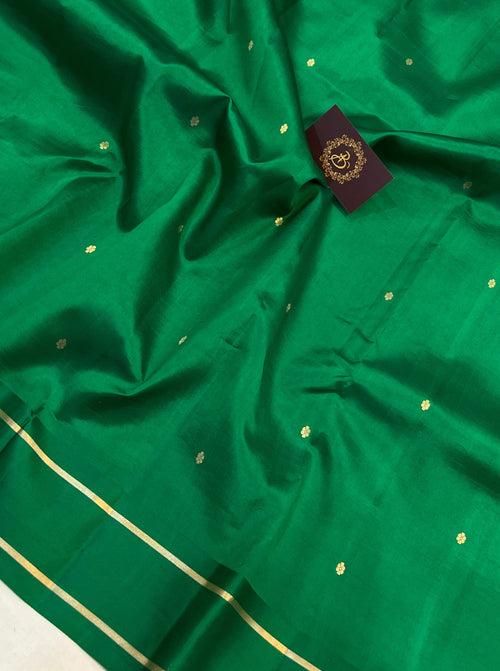 Green Pure Banarasi Handloom Silk Saree