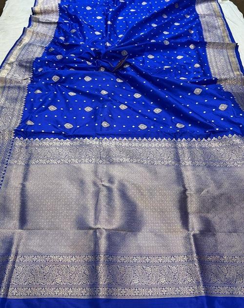 Pre Order :: Royal Blue Pure Banarasi Handloom Katan Silk Saree