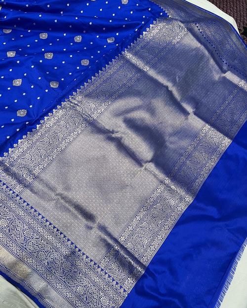 Pre Order :: Royal Blue Pure Banarasi Handloom Katan Silk Saree