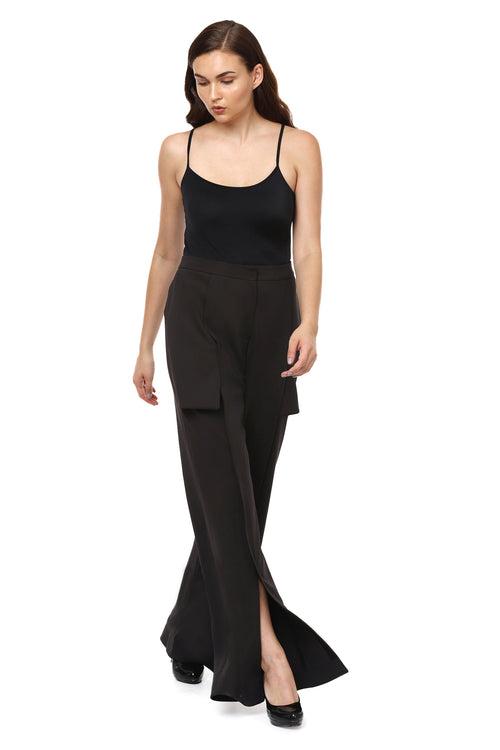 Black Slit Pants