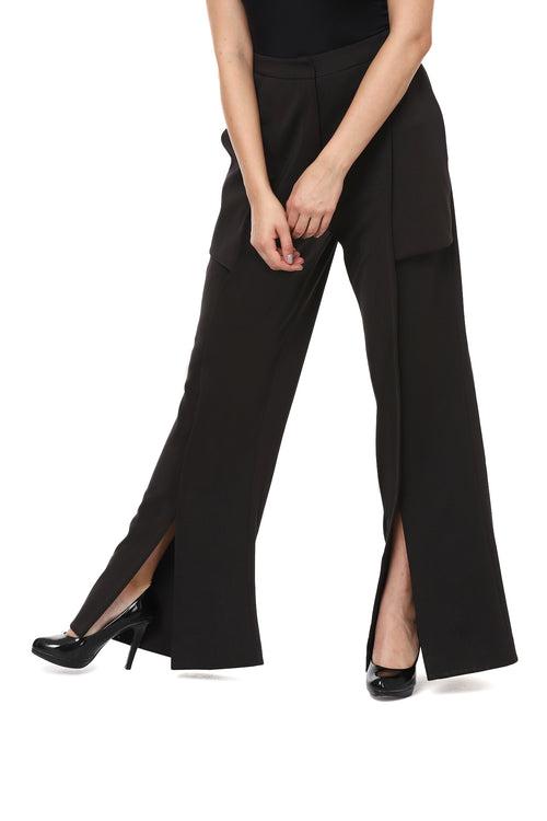 Black Slit Pants