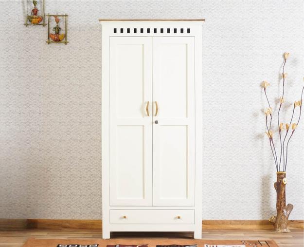 Alexandria Solid Wood Wardrobe Two Drawer Two Door