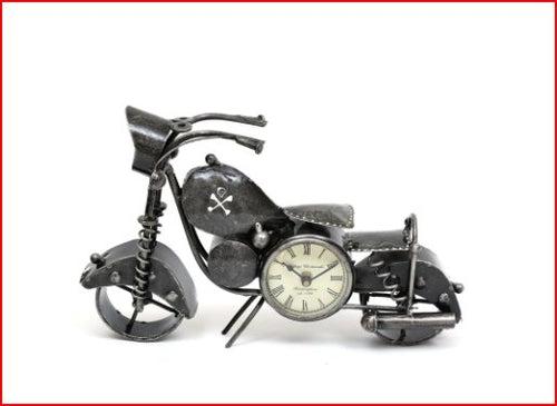 Brown Iron Bike Miniature Analog Table Clock