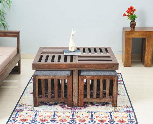 Cuttack  Coffee Table with 4 Stools