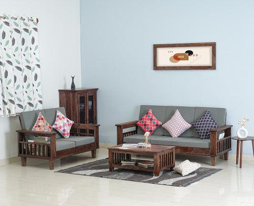 Cuttack Sheesham Wood 5 Seater Sofa With Coffee Table-3+2+Table