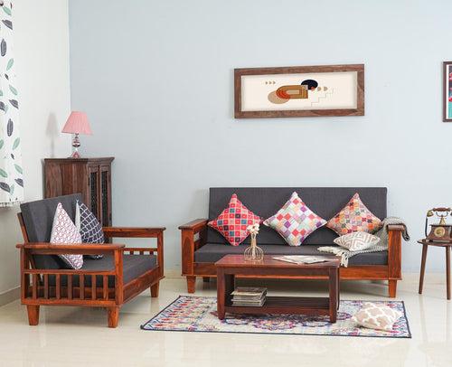 Cuttack Sheesham Wood 5 Seater Sofa With Coffee Table-3+2+Table