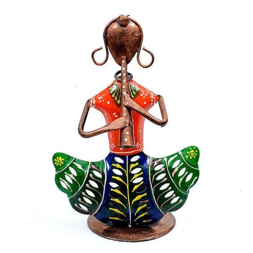 Handpainted Musician Metal Human Figurine