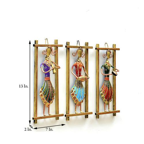 Lady Musician S/3 Iron Wall Frame