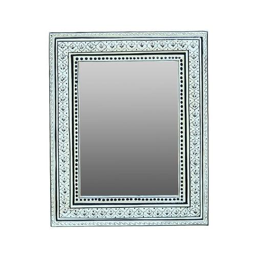 MDF 12 x 16 Inch Hand Painted Framed Rectangle Mirror