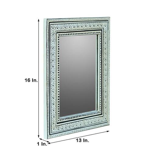 MDF 12 x 16 Inch Hand Painted Framed Rectangle Mirror