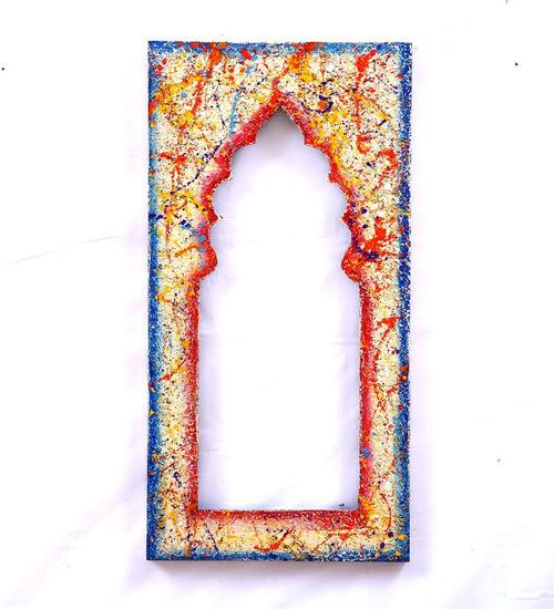 Mdf Handpainted Rectangle White Colour Frame(L8*H20 Inch)