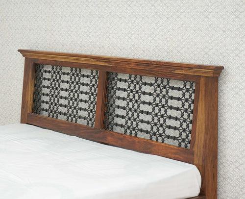 Sweden Solid Wood Queen Size Bed with Box Storage