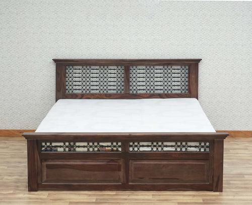 Sweden Solid Wood Queen Size Bed with Box Storage