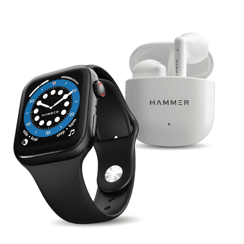 Hammer Ace 2.0 Bluetooth Smartwatch & KO Pro Truly Wireless Earbuds (Combo)