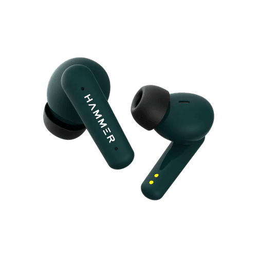 Hammer Airflow Plus TWS Earbuds with Bluetooth 5.1 and Smart Touch Control (Emerald Green)