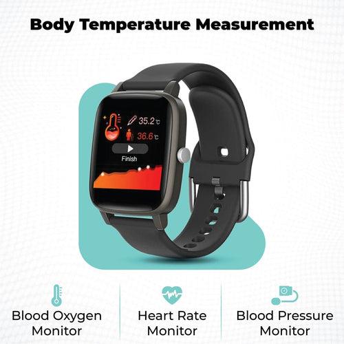 Hammer Pulse Oximeter Unisex Smartwatch with Body-Temp Sensor
