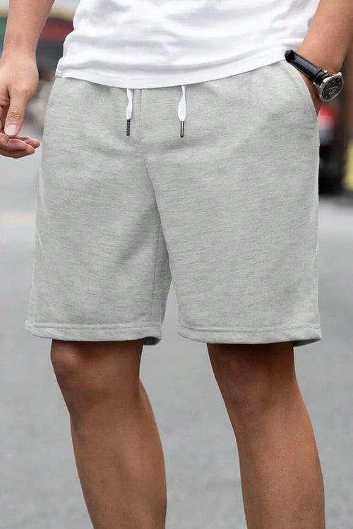 Grey Melange Zip Pocket Shorts