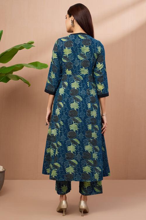 tie up angrakha kurta - cobalt lilies