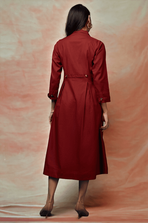 versatile peter pan collar dress/ jacket - Rustic Terra & Fiery Allure