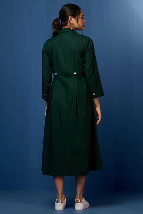 versatile peter pan collar dress/ jacket - Forest Shadows & Verdant Beauty