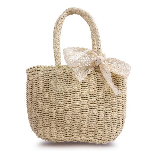 Lace Ribbon Woven Handbag