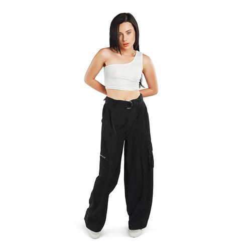 Relaxed Woven Cargo Pants With Belt