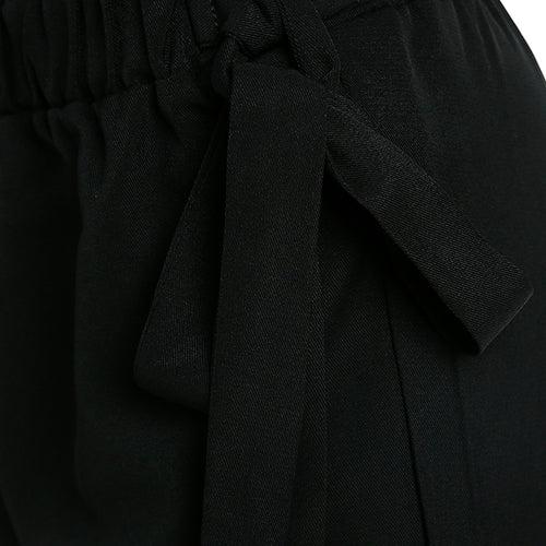 Solid Waist Belt Pants