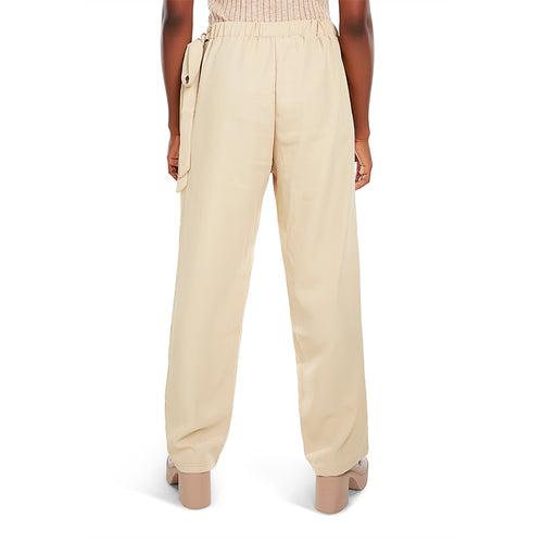 Solid Waist Belt Pants